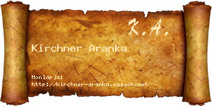 Kirchner Aranka névjegykártya